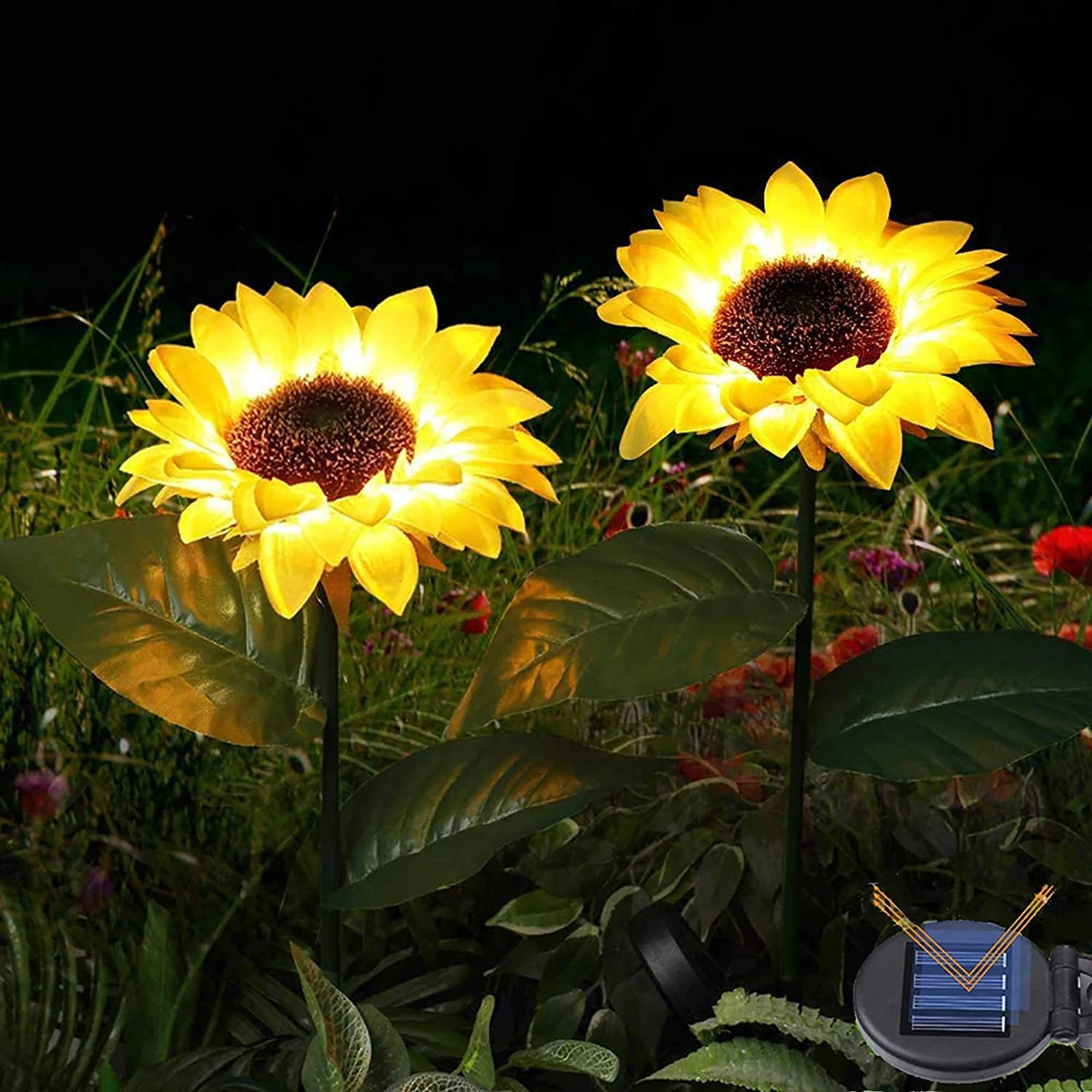 

1/2Pack Sunflower Garden Lights Solar Waterproof LED Garden Stakes Lights Landscape Sunflower Fairy Lights guirnalda luces
