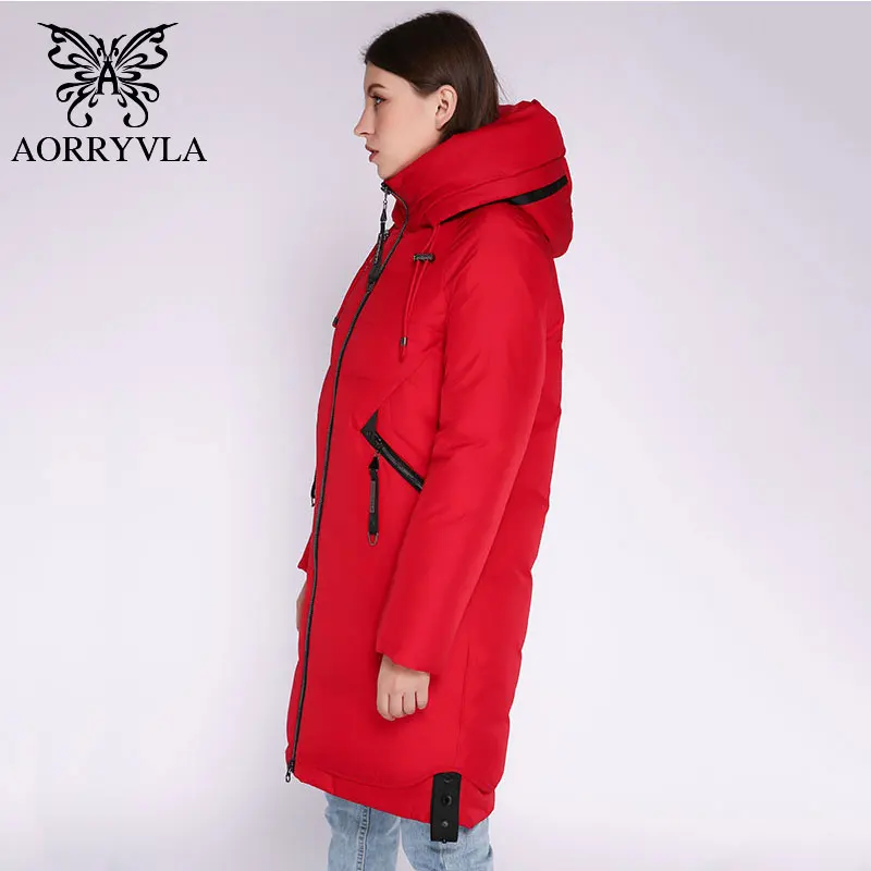AORRVLA зимний женский пуховик длинный с капюшоном биопухом пуховик толстый хлопок Повседневная женская зимняя куртка хорошего качества