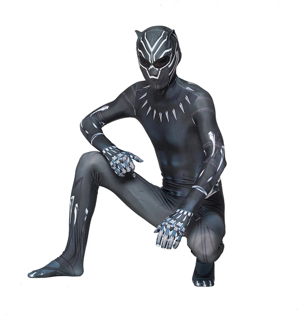 

Halloween Anime Black Boys Panther Cosplay Costumes For Children With Mask Clothing Kids Girls Carnival Dress