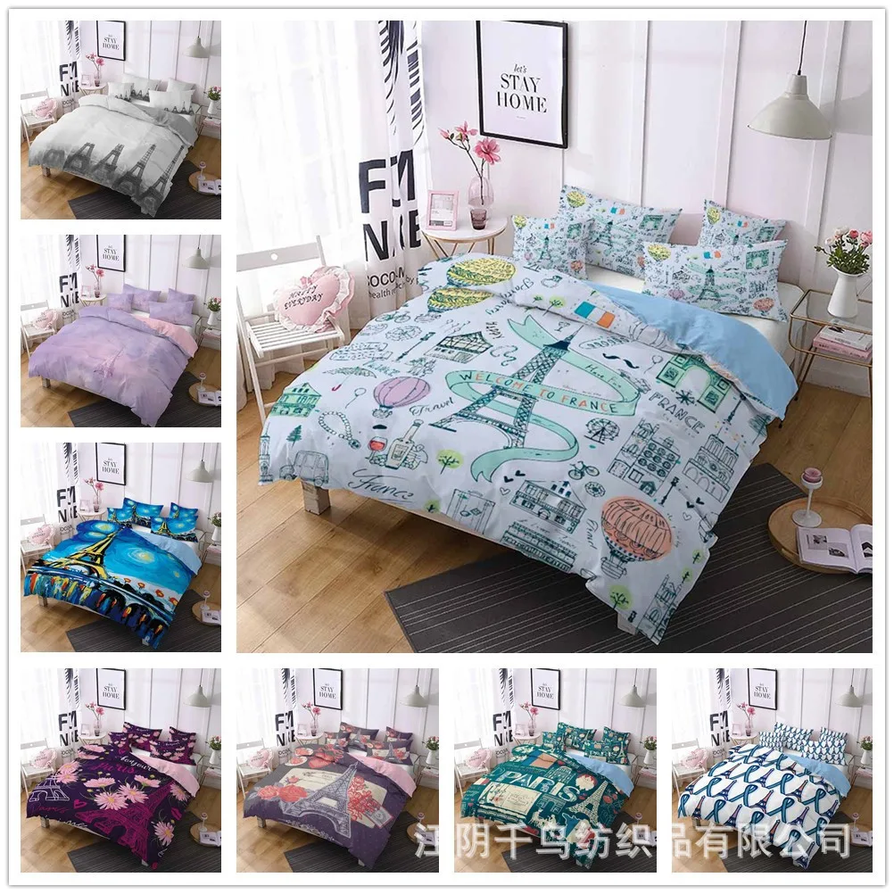 

Eiffel Bedding Sets Tower Bed Cover Australia /Europe/USA Full Queen King Size Quilt Duvet Cover Pillow Case 2-3 Pieces Sets