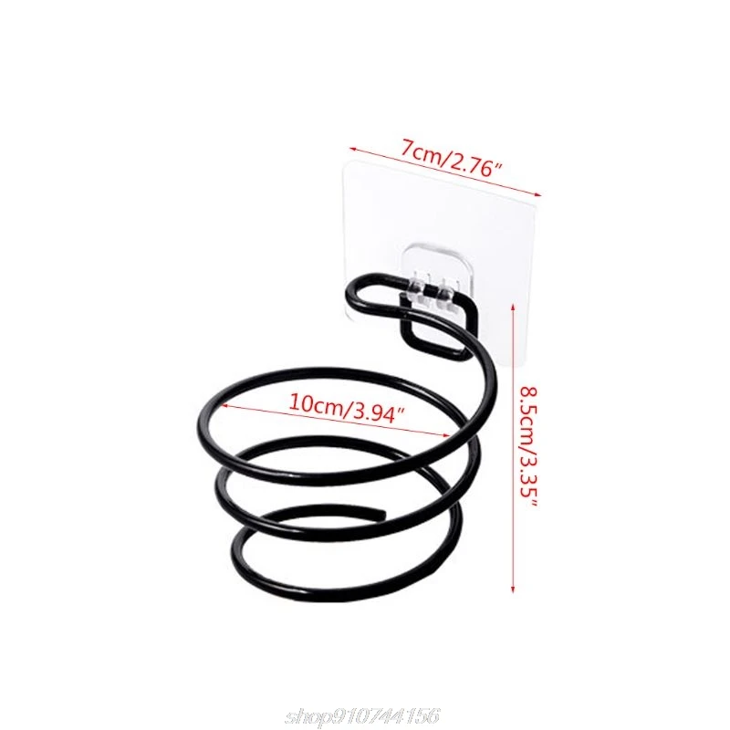 

Adhesive Wall Mounted Metal Hair Dryer Holder Spiral Hairdryer Hanging Rack Blower Organizer Shelf For Bathroom J17 21 Dropship