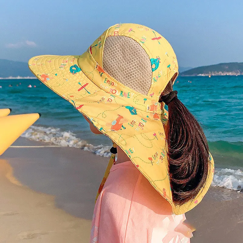 Панама летняя для мальчиков и девочек детская пляжная шапка с широкими полями