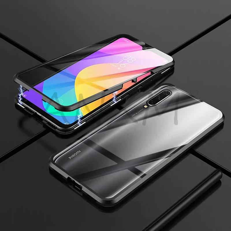 Металлический магнитный чехол для Xiaomi Redmi Note 7 8 K20 Pro закаленное стекло магнитные чехлы Чехол для Xiaomi Mi 9 SE 9T Pro A3 lite чехол