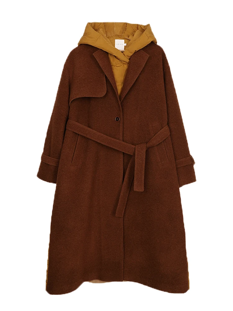 IRINACH60 2019 Новая коллекция съемное длинное шерстяное лоскутное Женское зимнее