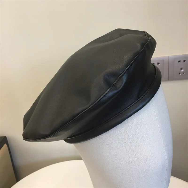 Новинка 2020 стильный берет шапка для женщин повседневная из искусственной кожи