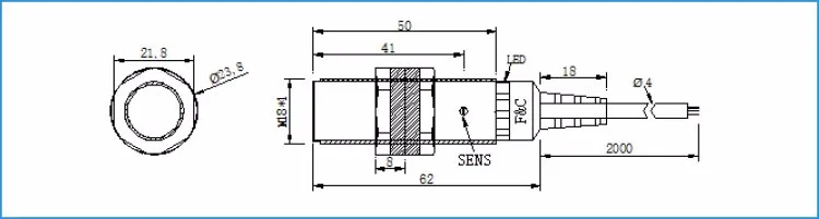 

FKC1810PTFE-PC/D Capacitive Sensor, Chemical & High Temperature Resistant, Capacitive Proximity Sensor 4wires PNP M12 Connector