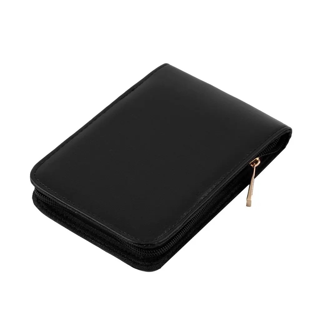 

2016 New Fountain Pen/Roller Pen Black Color PU Leather Zipper Case for 12 Pens