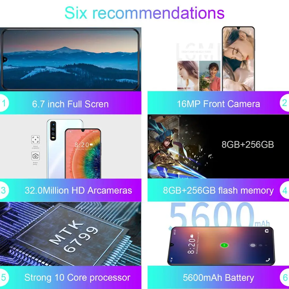 

In stock X3 PRO Cellphone 6.7 " 5600mAh 8 256GB ROM 10 Core 4G Android 10 Smart phone Dual SIM Global Version Mobile Phone