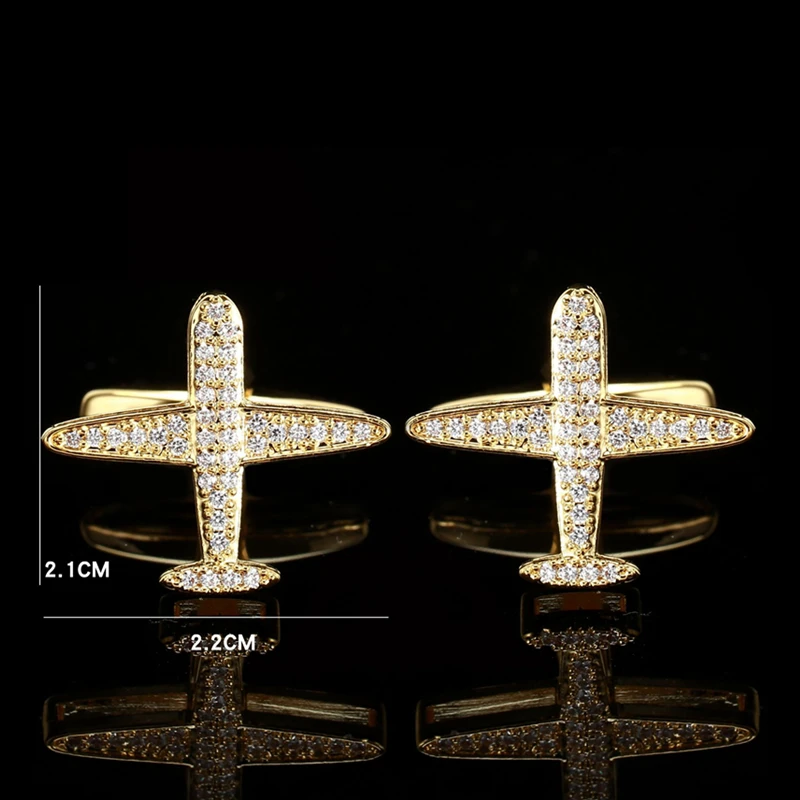 

DUGARY Luxury shirt cufflinks for men's Brand cuff buttons cuff links gemelos aircraft crystal wedding abotoaduras Jewelry