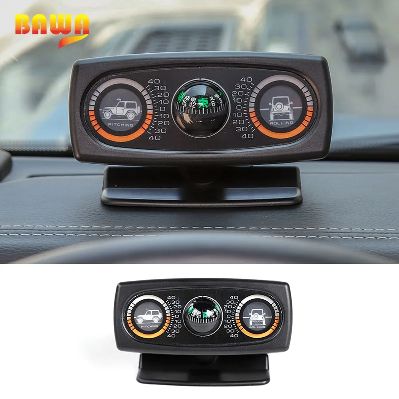 

BAWA Universal Vehicle Compass Slope Measure Instrument Compass Car Inclinometer Level Accessories for Off-Road Vehicle SUV