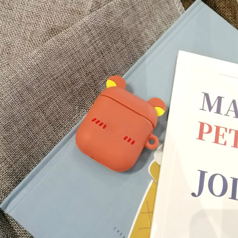 happy bear Милый мультяшный беспроводной Чехол для наушников для Apple AirPods 2 Силиконовый чехол для зарядки наушников Защитный чехол для AirPods - Цвет: happy bear