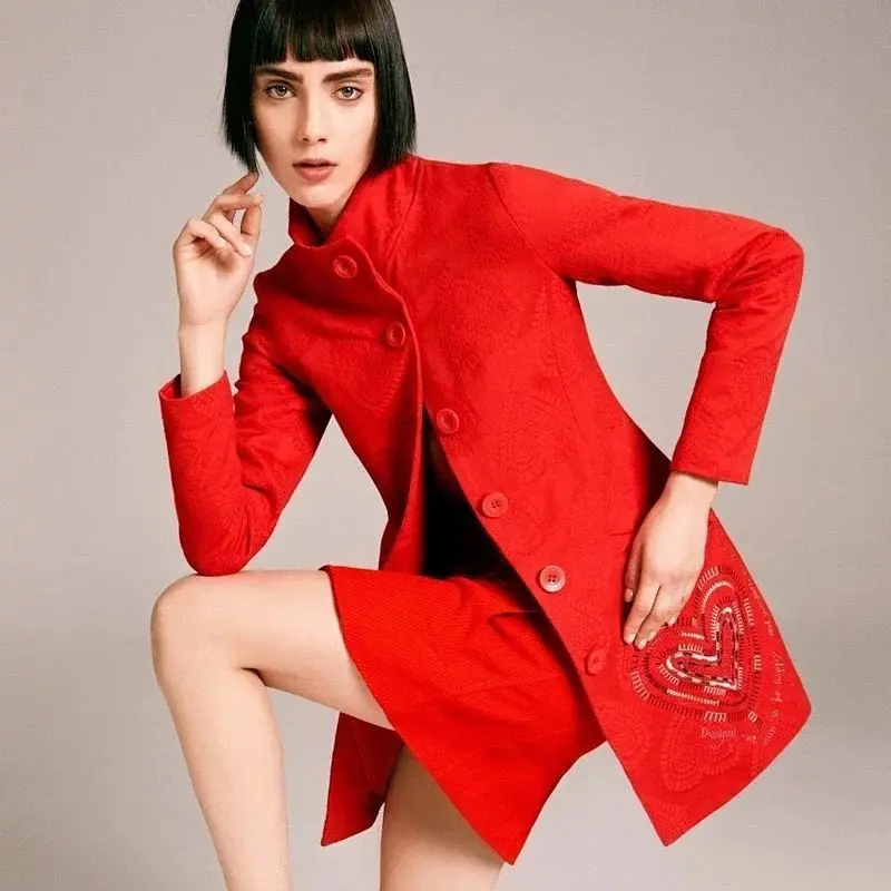 15 DESIGUAL Damen Mantel Jacke цветы дамы пальто куртка разнообразие - Цвет: 15