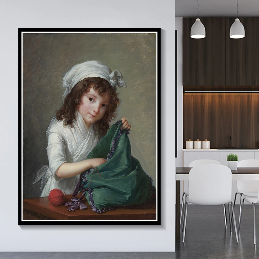 

Canvas Oil Painting E.Vigee Lebrun"Miss Brongniart"Western Art Decor Backdrop Artwork Wall Aesthetic Home Interior Decoration