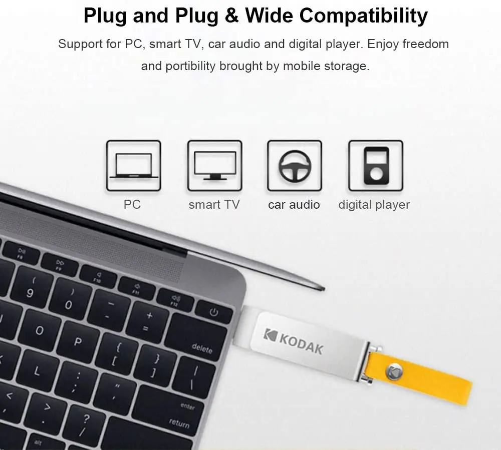 Металлический USB флеш-накопитель Kodak 3 0 32 ГБ 64 128 256 ручка со шнурком-накопитель OTG