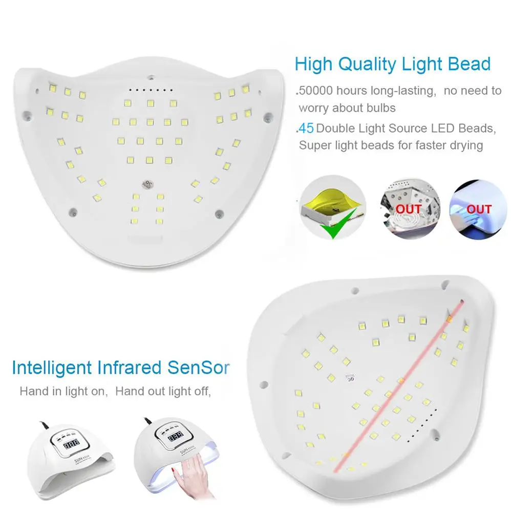 УФ светодиодный светильник для ногтей Сушилка 80 Вт/54 Вт/45 Вт льдинка маникюра