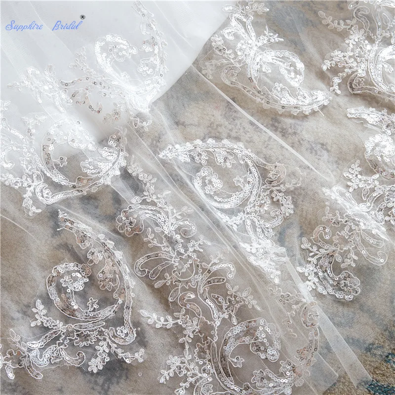

Sapphire Bridal 2019 New White/Ivory Sexy V-neck Wedding Dresses Vestido De Noiva See Through Sequin Applique Bridal Gowns