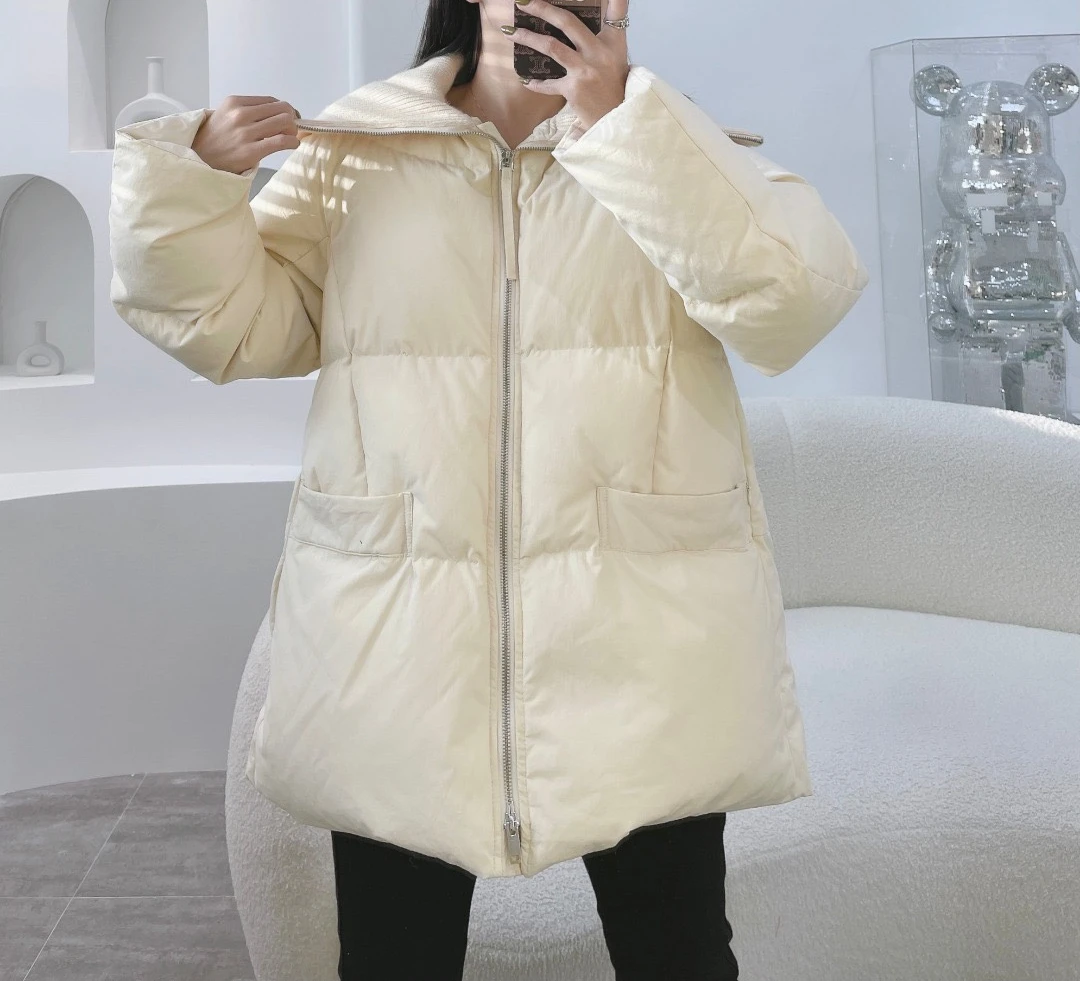 

118174 Branded Design Winter 90% Duck Down Jacket Warm Windproof Fashion Classic Brand Luxury Simple Short Women Coats J1