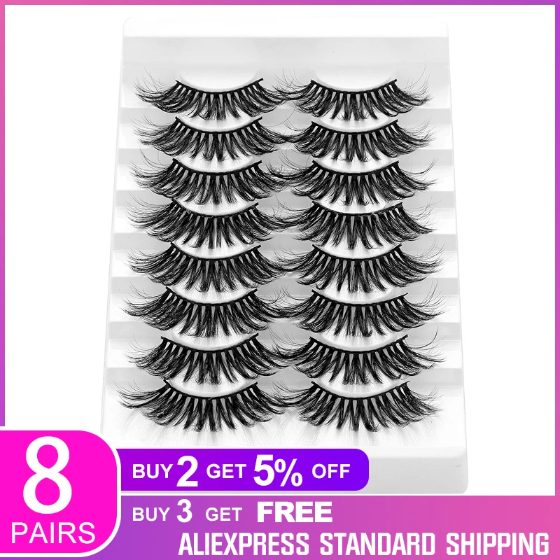 

NEW 8/5Pairs 3D Faux Mink Eyelashes Natural Thick Long False Eyelashes Dramatic Fake Lashes Makeup Extension Eyelashes Makeup