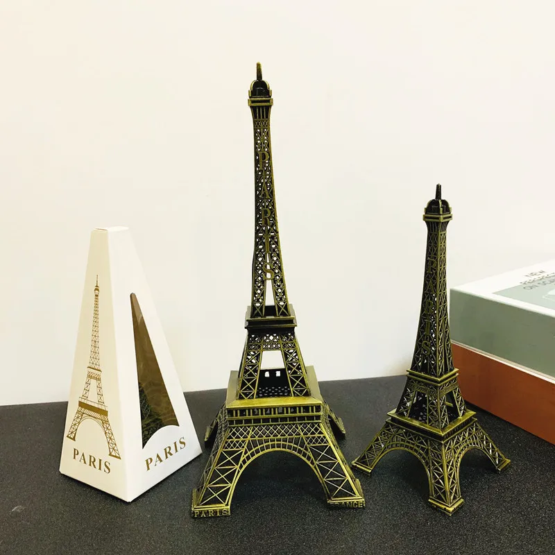 8-15cm Paris Tower Plastic Bronze Crafts Home Desktop Model Decor Souvenir Figurine Statue France Retro Decorations | Дом и сад