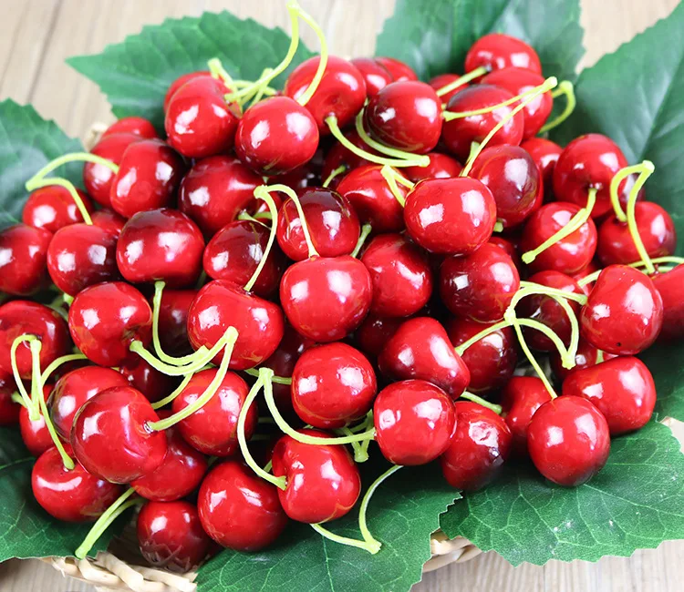 Имитация фруктов игрушка пластиковая поддельная красная вишня фото реквизит