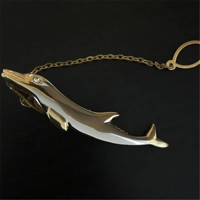 Золотые алмазные Зажимы для галстука модные простые из металлического сплава