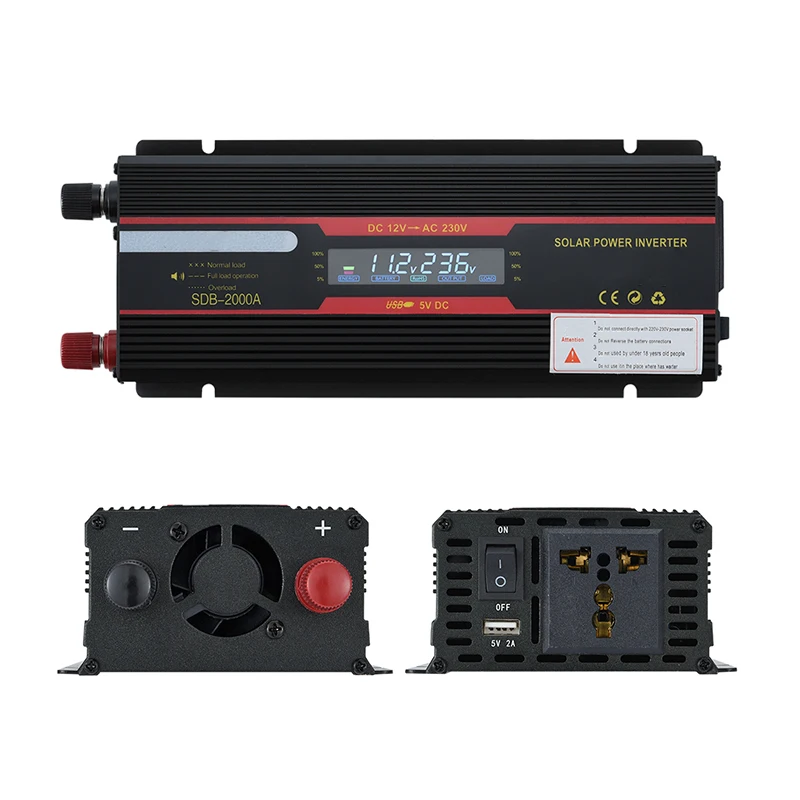 12V в 220V инвертор + автомобильный инвертор с ЖК-дисплеем 6000 Вт/4000 максимальная мощность преобразователя напряжения.