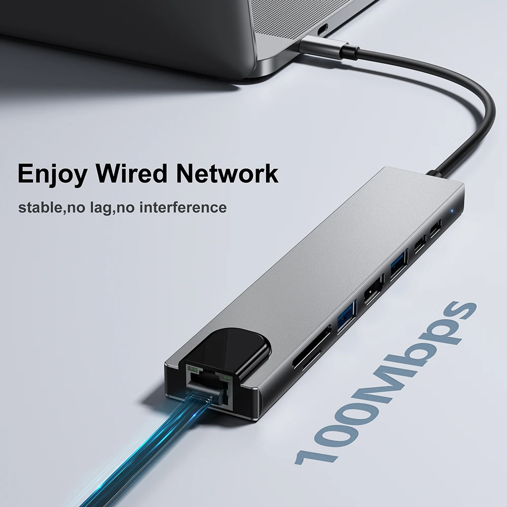 Адаптер USB 3 0 на Type C 4K HDMI совместимый Разветвитель 2 устройство для чтения карт