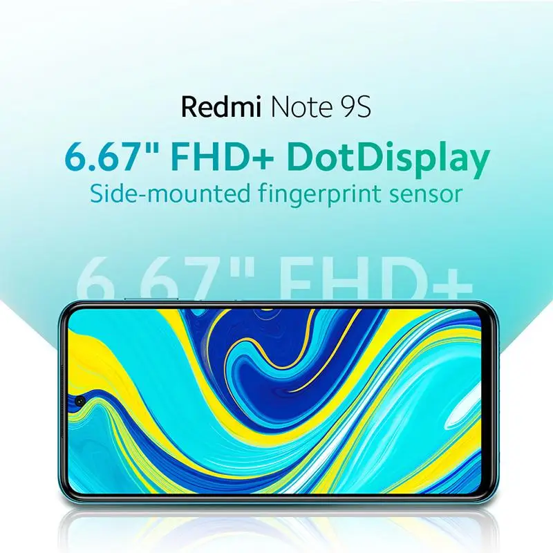 Xiaomi-Smartphone Redmi Note 9S versi&oacute;n Global, 4/64Gb, 2 ranuras SIM, Snapdragon 720G, pantalla FHD + DotDisplay de 6,67 pulgadas, 48MP-3