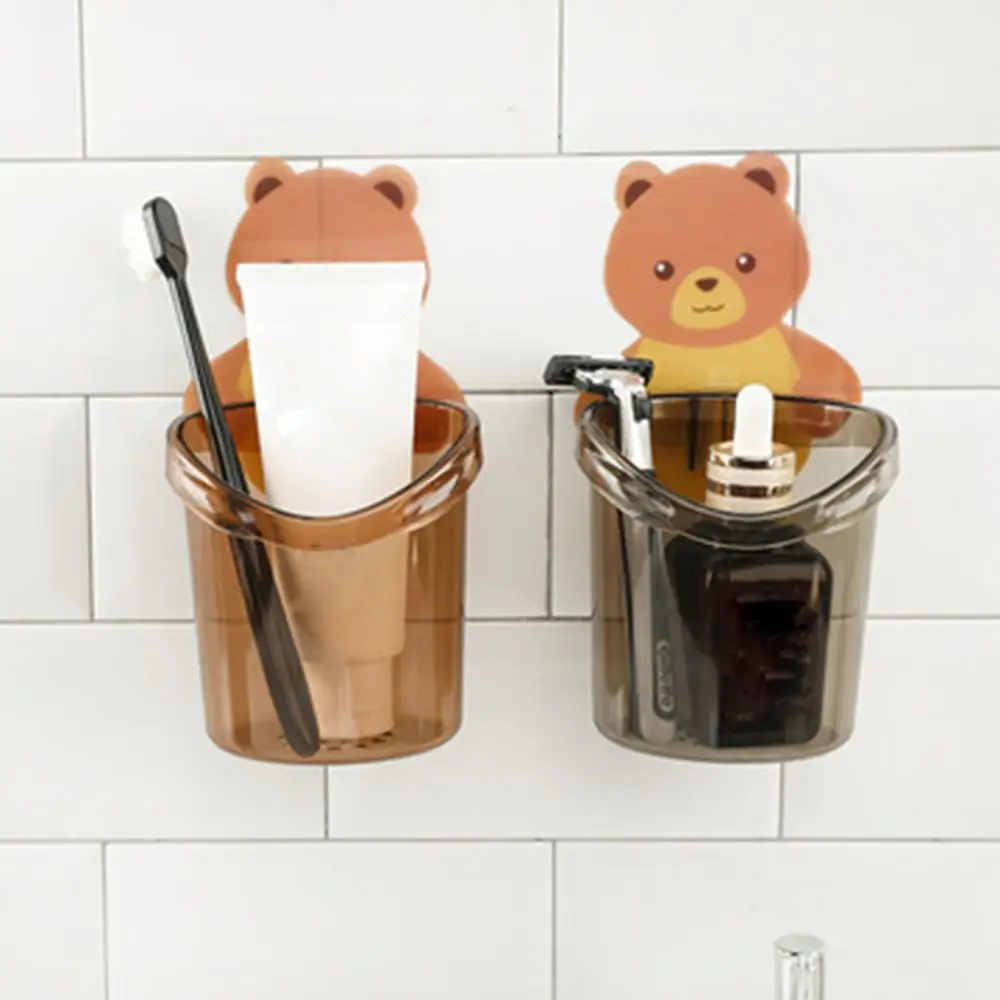 

Shelf Drainer Drying Cup Bear Toothbrush Holder Storage Rack Bathroom Set Toothpaste Holder Tooth Brush Stand Bath Accessories