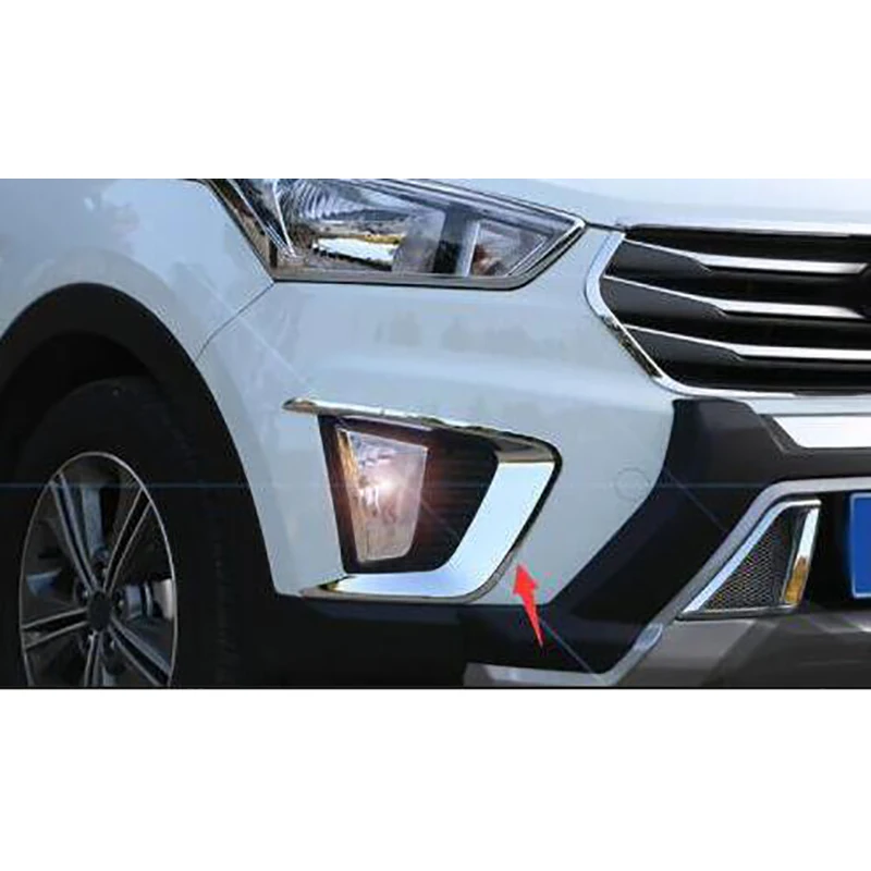 Для hyundai Creta IX25 до автомобильный хромированный Стайлинг ABS передний/задний противотуманный светильник, наклейки, внешние аксессуары