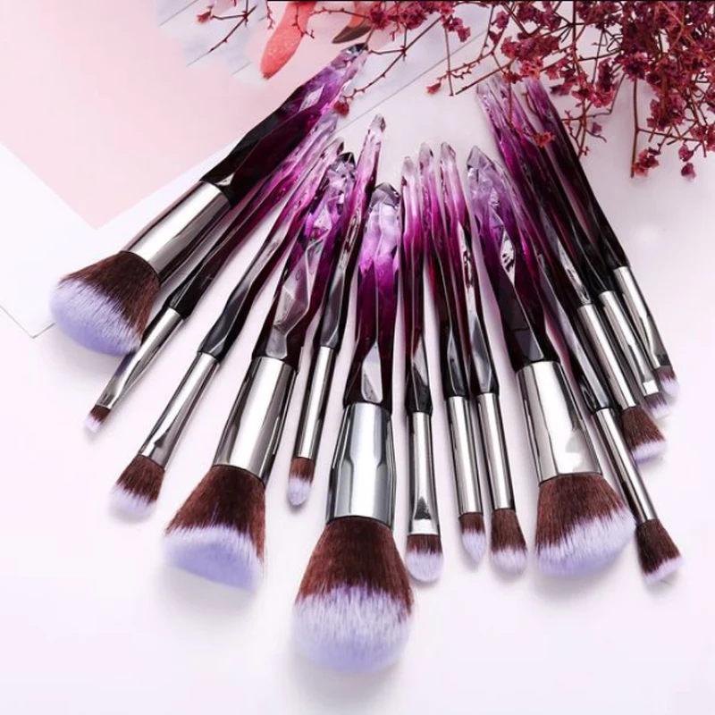 Modelones 15 шт. кисти для макияжа инструменты косметические наборы пудра тени век
