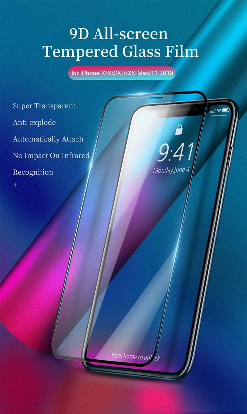 2 шт полное покрытие из закаленного стекла для iPhone 11 Pro max Защитная пленка для экрана для iPhone 11 XI Xr X Xs max
