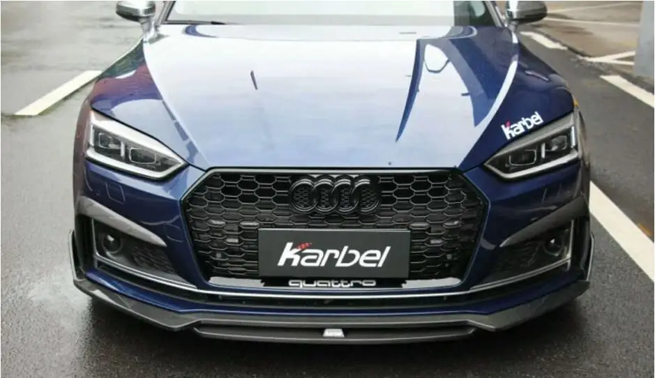 Front Lip Wind Knife Карбоновое волокно Передние Губы разветвители спойлер бампер дефлектор задний диффузор Подходит для Audi A5 S5 - Цвет: Front Lip Wind Knife