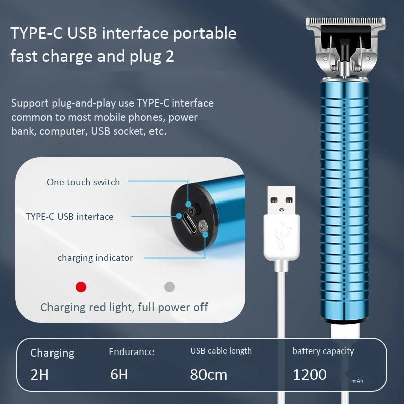 

Portable Electric Pro T-Outliner Cordless Trimmer Wireless Hair Clipper Set
