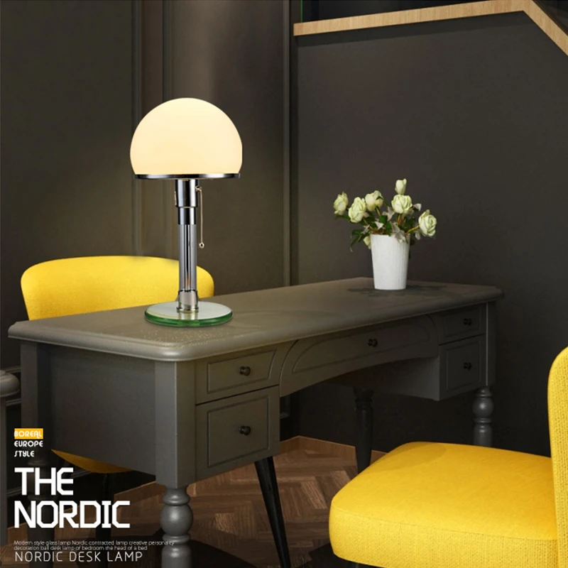 

Nordic contemporary modern room decoration glass stainless steel table lamp