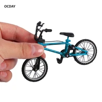 mini size fingerboard bicycle toys with brake rope blue simulation alloy finger bmx bike children educational gift