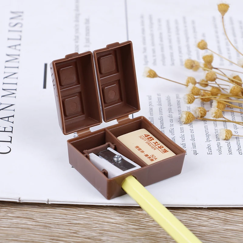 Креативная шоколадная точилка для карандашей с ластиком 2 шт детей студентов