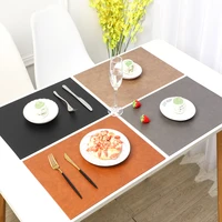 placemat thicken leather placemat solid color waterproof and oilproof heat insulation pad hotel western placemat bowl mat