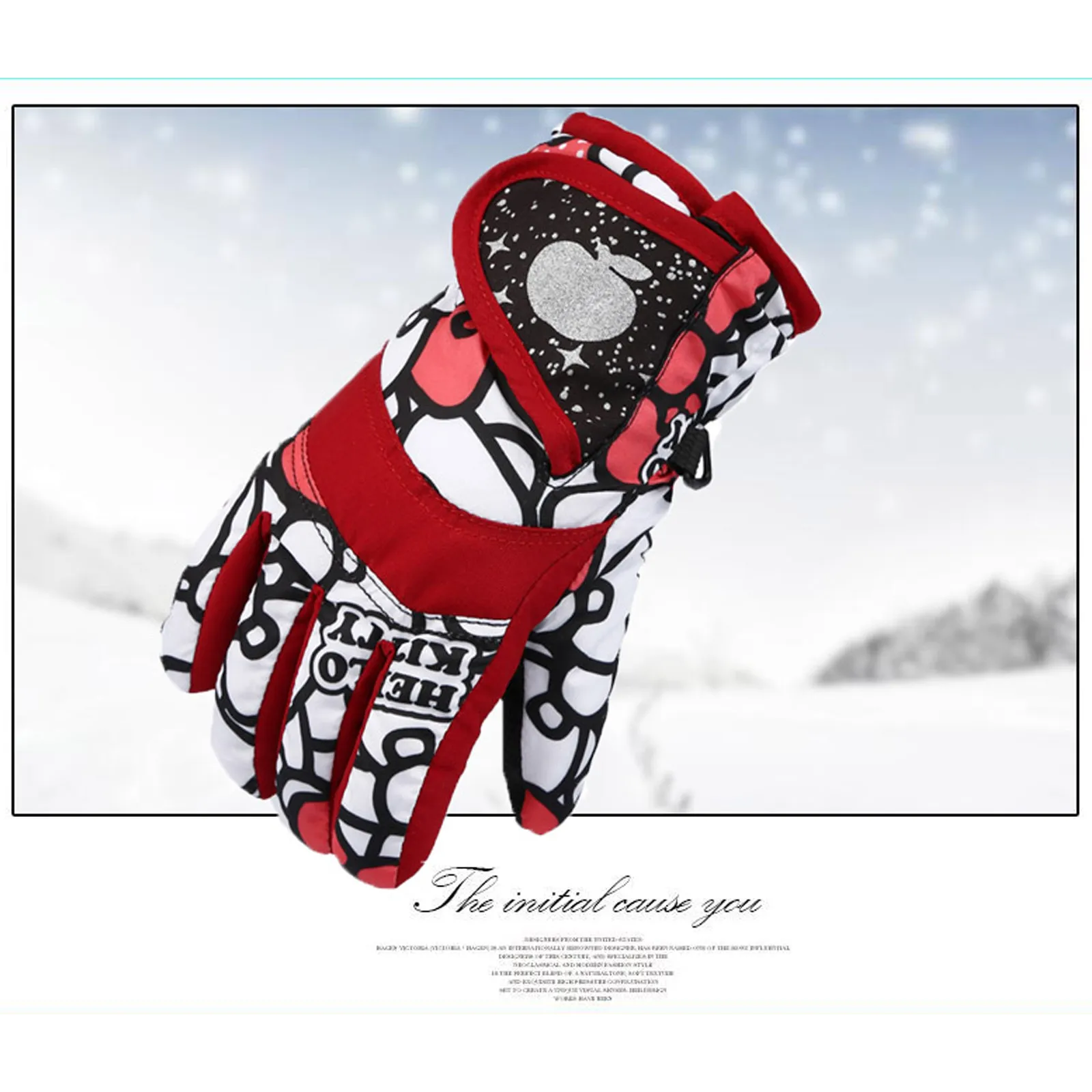 

kids Gloves Boys Girls Double-layer warmth velvet Snow Windproof Outdoor Sports Skiing children's winter mittens