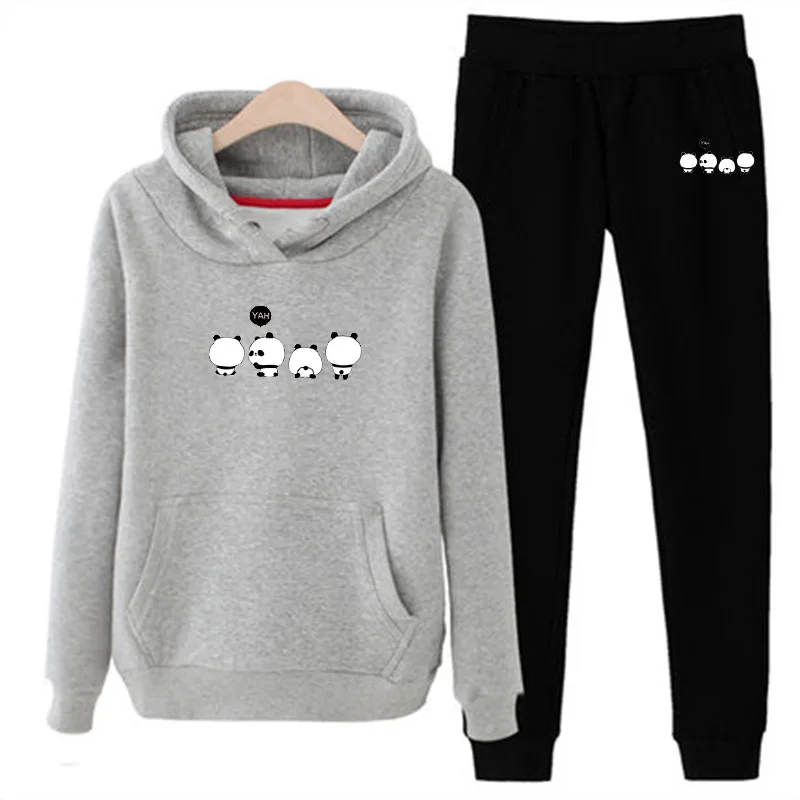 Комплект из 2 предметов, женская одежда, Chandal Mujer 2 Piezas, для бега, Femme, мультяшный принт, толстовка, штаны, спортивные костюмы, женский спортивный костюм