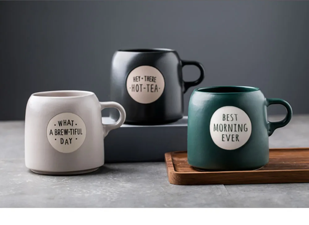 

550ML European-style High-capacity Mug Coffee Cups Home Creative Pot Belly Cup Breakfast Oatmeal Cup Canecas Tazas De Cafe