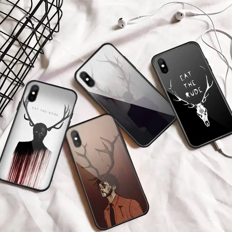 

Hannibal eat the rude TV series Phone Case Tempered glass For iphone 6 7 8 plus X XS XR 11 12 13 PRO MAX mini