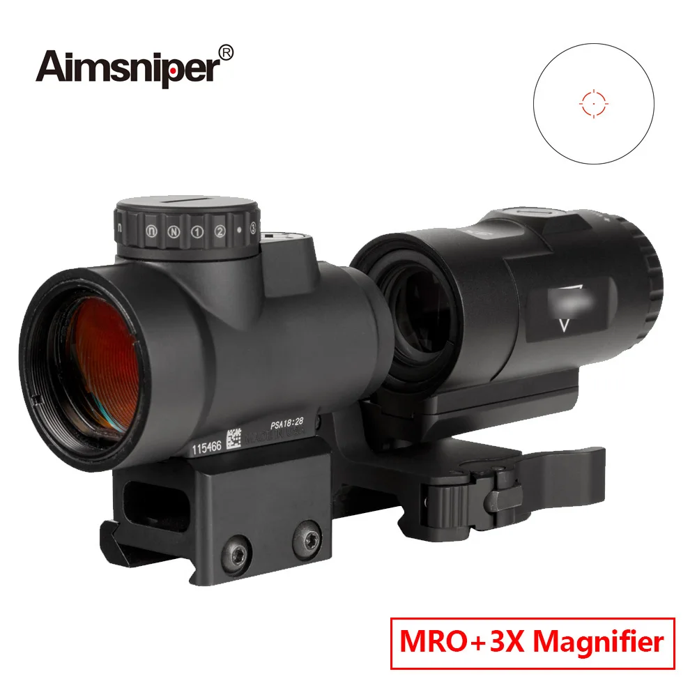 Trijcon MRO коллиматорный прицел 1x25 Red Dot 3x лупа комбо для охотничий тактический