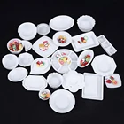 Аксессуары для кукол 33 шт., кухня, акриловая мини-чашка, тарелка, блюдо, декоративные игрушки для детей, подарки для девочек, для детей 1:12