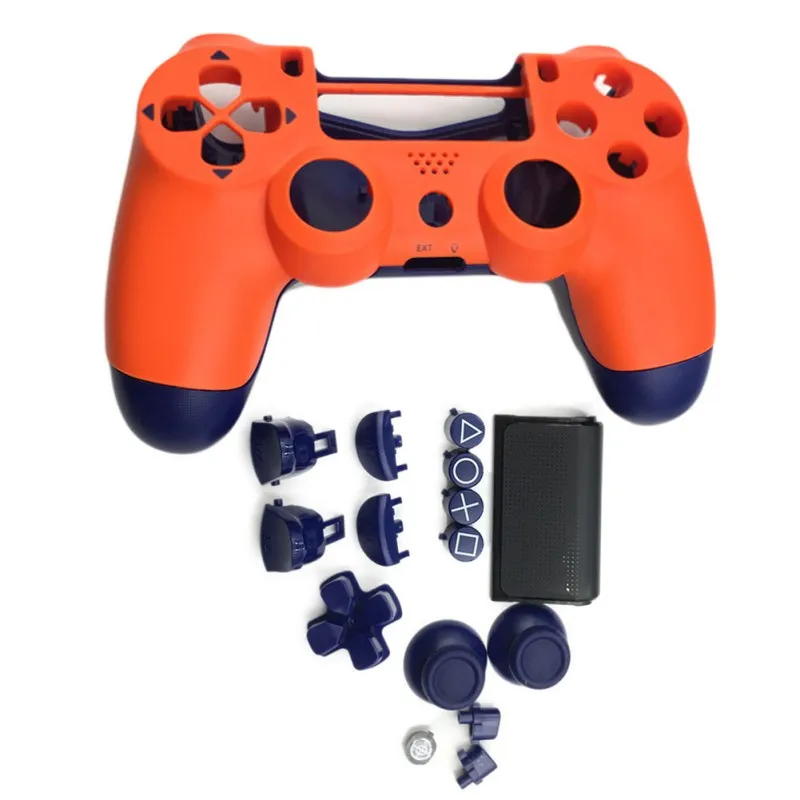 Оранжевый Противоскользящий силиконовый защитный чехол для sony playstation 4 PS4 DS4 Pro тонкий контроллер защитная накладка колпачки с кнопками для PS4 - Цвет: Оранжевый