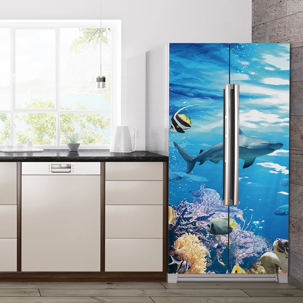 

2Pcs/Set 3D Landscape Door Mural Waterproof Vinyl Posters Self-adhesive Decal Wall Sticker Bathroom Decor