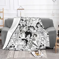 inosuke demon slayer kny collage blankets fleece decoration manga funny lightweight throw blanket for sofa office bedspreads