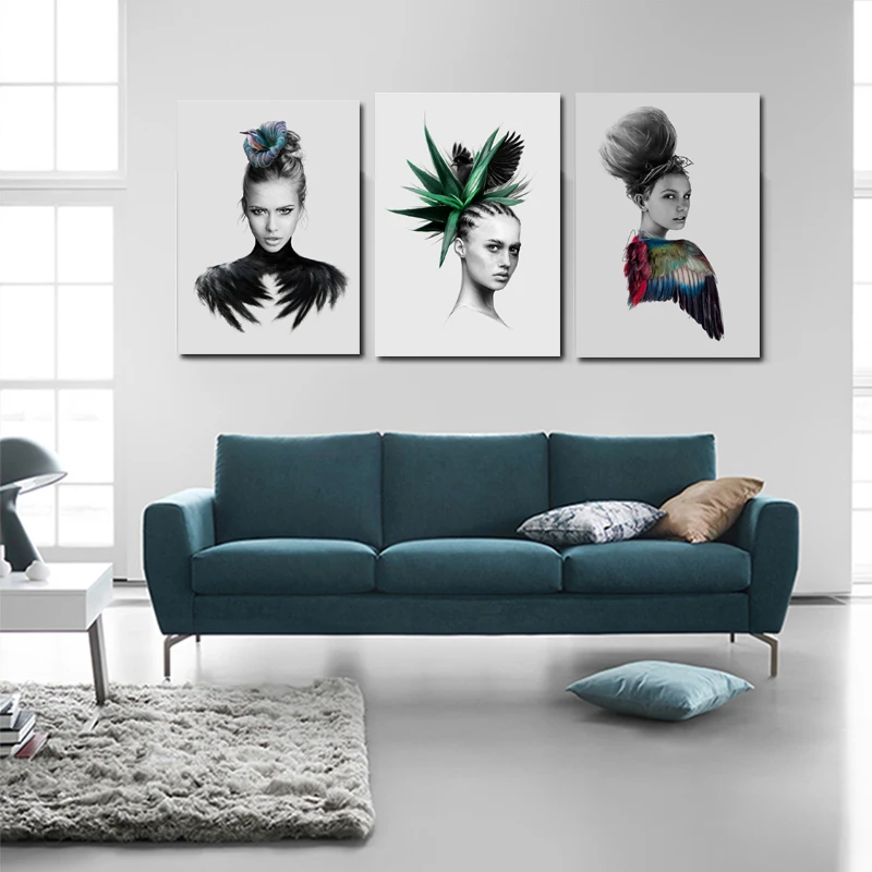 Холст с изображением женщины цветов настенная Картина на холсте для девочек