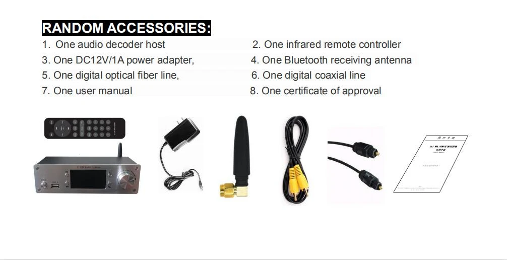 Профессиональный 5,1 канальный аудио декодер USB U диск воспроизведение музыки без потерь Bluetooth 5,0 волоконный коаксиальный аудио декодирование 6 CH выход
