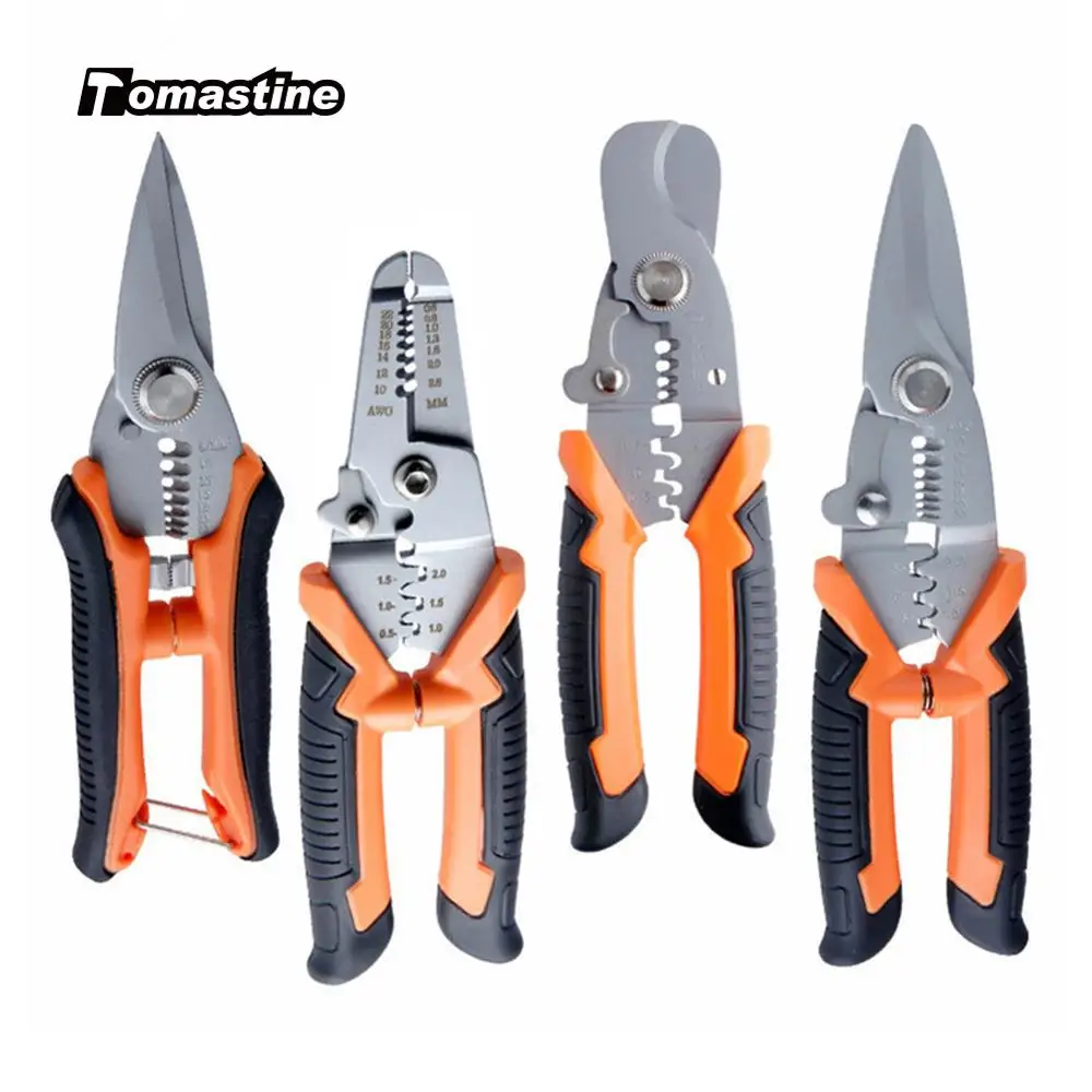 

Бытовые ножницы для проводов 4 типа, обжимные плоскогубцы, устройство для зачистки проводов, многофункциональные ножницы, резак для кабеля, ...